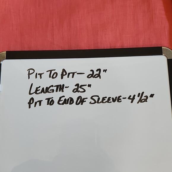 Antonio Melanie Women's Coral 100% Linen Bell 1/2 Sleeve Top Size LG NWT Luxury - Picture 9 of 9